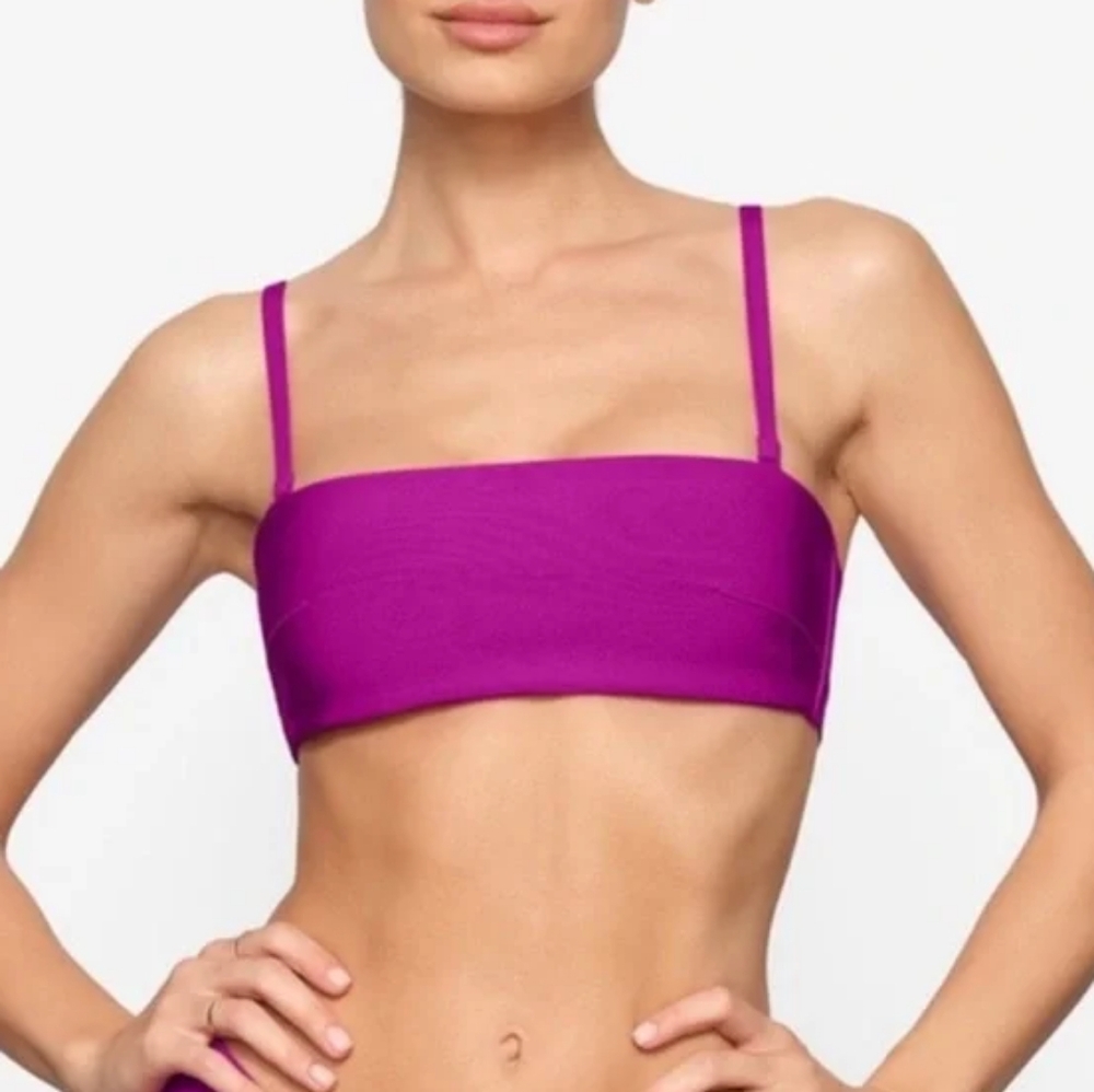 Skims Knit Swim Bandeau Strapless Bikini Top